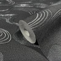 Обои Marburg Kumano Винил на флизелине (1,06*10,05) Серебряный/Черный, Абстракция/Рогожка арт-34587 — фото 5, Обои