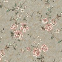 Обои RASCH Factory Style Винил на флизелине (1,06*10,05) Серый/Золото/Розовый, Цветы арт-947526 — фото 1, Обои