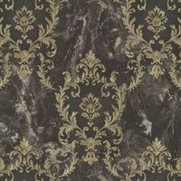 Обои Decori-Decori Carrara 2 Винил на флизелине (1,06*10,05) Черный/Золотой, Дамаск арт-83611 — фото 1, Обои