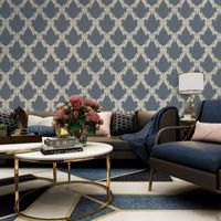 Обои Bernardo Bartalucci Palazzo Винил на флизелине (1,06*10,05) Синий/Бежевый, Ромб арт-5043-6 — фото 2, Обои