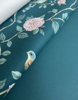 Обои Andrea Rossi Cheradi Винил на флизелине (1,06*10,05) Бирюзовый, Однотонные арт-54395-11 — фото 2, Обои для стен