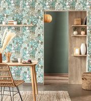 Обои Caselio Danae Винил на флизелине (53*10,05) Белый/Зеленый, Листья арт-103637029 — фото 2, Обои