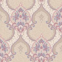 Обои Roberto Borzagi King Винил на флизелине (1,06*10) Бежевый/Розовый, Дамаск арт-90110-6 — фото 1, Обои для стен
