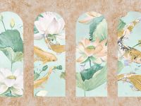 Панно Zambaiti Parati Satin Flowers IV Винил на флизелине (3*5,1) Разноцветный, Архитектура/Цветы/Рыбы арт-Z66867 — фото 1, Обои