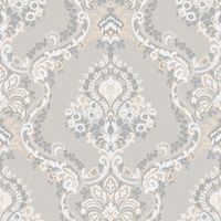 Обои Roberto Borzagi King Винил на флизелине (1,06*10) Серый, Дамаск арт-90115-4 — фото 1, Обои для стен