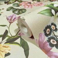 Обои Marburg Flora Винил на флизелине (0,53*10,05) Бежевый/Розовый/Зеленый, Листья/Цветы арт-47461 — фото 2, Обои для стен