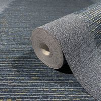 Обои Marburg Papis Loveday Винил на флизелине (0,7*10,05) Синий/Золото, Линии/Полоса/Рогожка арт-33747 — фото 2, Обои для стен