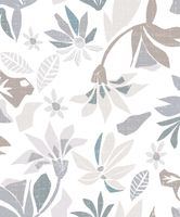 Обои Marburg Flora Винил на флизелине (0,53*10,05) Белый/Серый/Бежевый, Листья/Цветы арт-47468 — фото 1, Обои для стен