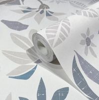 Обои Marburg Flora Винил на флизелине (0,53*10,05) Белый/Серый/Бежевый, Листья/Цветы арт-47468 — фото 2, Обои