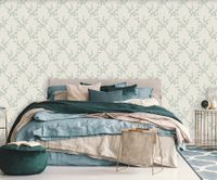 Обои Zambaiti Parati Satin Flowers IV Винил на флизелине (0,53*10,05) Бежевый/Розовый/Зеленый, Цветы/Ромб арт-Z66833 — фото 2, Обои для стен