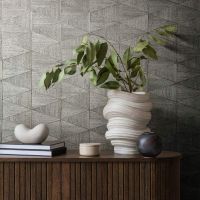 Обои Marburg Travertino Винил на флизелине (1,06*10,05) Серый, Геометрия/Ромб/Под дерево арт-33055 — фото 5, Обои