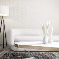 Обои Marburg Travertino Винил на флизелине (1,06*10,05) Белый, Геометрия/Ромб/Под дерево арт-33056 — фото 3, Обои