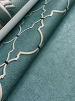 Обои Andrea Rossi Cheradi Винил на флизелине (1,06*10,05) Бирюзовый, Орнамент арт-54399-7 — фото 4, Обои для стен