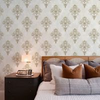 Обои Wiganford by Solo Lunman Винил на флизелине (1,06*10,05) Бежевый/Золото, Дамаск/Мрамор арт-ER2704 — фото 2, Обои