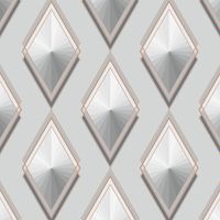 Обои Andrea Rossi Gallinara Винил на флизелине (1,06*10,05) Серый, Ромб арт-54314-5 — фото 1, Обои для стен