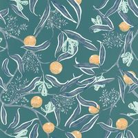 Обои Caselio Danae Винил на флизелине (53*10,05) Бирюзовый/Синий/Оранжевый, Листья/Фрукты арт-103616066 — фото 1, Обои для стен