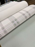 Обои Andrea Rossi Cavolli Винил на флизелине (1,06*10,05) Бежевый/Зеленый/Розовый, Клетка арт-54417-4 — фото 2, Обои для стен