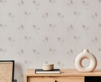 Обои Zambaiti Parati Satin Flowers IV Винил на флизелине (0,53*10,05) Бежевый/Зеленый/Розовый, Цветы/Полоса арт-Z66865 — фото 2, Обои для стен