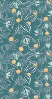 Обои Caselio Danae Винил на флизелине (53*10,05) Бирюзовый/Синий/Оранжевый, Листья/Фрукты арт-103616066 — фото 5, Обои для стен
