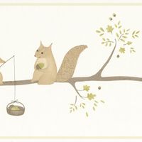 Бордюр детский Casadeco Rose Nino Винил на флизелине (0,23*5) Зеленый, Животные/Деревья арт-85627119 — фото 3, Обои для стен