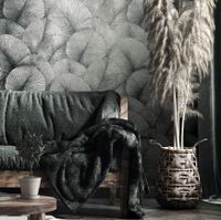 Обои Marburg Kumano Винил на флизелине (1,06*10,05) Серый/Серебряный/Зеленый, Листья арт-34564 — фото 3, Обои