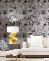 Обои Wiganford by Solo Lunman Винил на флизелине (1,06*10,05) Серый/Черный, Геометрия/Мрамор арт-ER1404 — фото 3, Обои