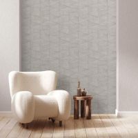 Обои Marburg Travertino Винил на флизелине (1,06*10,05) Серый, Геометрия/Ромб/Под дерево арт-33057 — фото 5, Обои