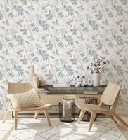 Обои Marburg Flora Винил на флизелине (0,53*10,05) Белый/Серый/Бежевый, Листья/Цветы арт-47468 — фото 3, Обои