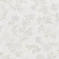Обои Zambaiti Parati Satin Flowers IV Винил на флизелине (0,53*10,05) Белый/Серый, Цветы арт-Z66805 — фото 1, Обои для стен