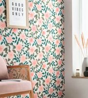 Обои Caselio Danae Винил на флизелине (53*10,05) Белый/Зеленый/Розовый, Цветы арт-103627240 — фото 2, Обои для стен