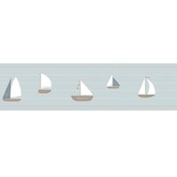 Бордюр детский Casadeco Rose Nino Винил на флизелине (0,15*5) Голубой, Корабли арт-85676489 — фото 1, Обои для стен