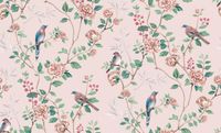 Обои Andrea Rossi Cheradi Винил на флизелине (1,06*10,05) Розовый/Зеленый, Птицы/Цветы арт-54396-4 — фото 1, Обои для стен