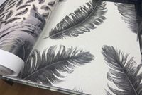 Обои Zambaiti Parati Savana Винил на флизелине (0,53*10,05) Белый/Черный, Перья арт-77527 — фото 3, Обои для стен
