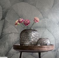 Обои Marburg Kumano Винил на флизелине (1,06*10,05) Серый/Серебряный/Зеленый, Листья арт-34564 — фото 4, Обои