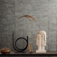 Обои Marburg Travertino Винил на флизелине (1,06*10,05) Серый, Геометрия/Ромб/Под дерево арт-33055 — фото 3, Обои