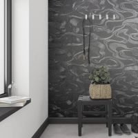 Обои Marburg Kumano Винил на флизелине (1,06*10,05) Серебряный/Черный, Абстракция/Рогожка арт-34587 — фото 6, Обои