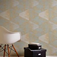 Обои AS Creation Geo Effect Винил на флизелине (1,06*10,05) Бирюзовый/Коричневый, Геометрия арт-38353-1 — фото 3, Обои