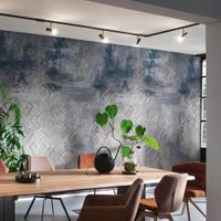 Панно Marburg Memoria Винил на флизелине (2,12*2,7) Бежевый/Бирюзовый/Серый, Геометрия/Штукатурка арт-34312 — фото 2, Обои для стен