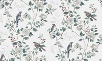 Обои Andrea Rossi Cheradi Винил на флизелине (1,06*10,05) Зеленый, Птицы/Цветы арт-54396-2 — фото 1, Обои для стен