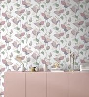 Обои Marburg Flora Винил на флизелине (0,53*10,05) Зеленый/Голубой, Цветы/Листья арт-47473 — фото 2, Обои