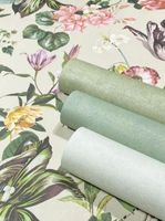 Обои Marburg Flora Винил на флизелине (0,53*10,05) Бежевый/Розовый/Зеленый, Листья/Цветы арт-47461 — фото 4, Обои для стен