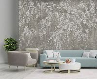 Панно Zambaiti Parati Satin Flowers IV Винил на флизелине (3*5,1) Бежевый/Коричневый, Цветы арт-Z66877 — фото 2, Обои