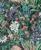 Обои Marburg Flora Винил на флизелине (0,53*10,05) Черный/Фиолетовый/Серый/Зеленый, Цветы/Листья/Штукатурка арт-47475 — фото 1, Обои для стен