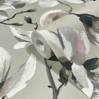 Обои Marburg Flora Винил на флизелине (0,53*10,05) Серый/Белый/Розовый, Цветы арт-47466 — фото 2, Обои