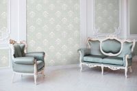 Обои Grandeco Secret Винил на флизелине (1,06*10,05) Белый/Серебряный, Штукатурка/Дамаск арт-R154101 — фото 4, Обои для стен