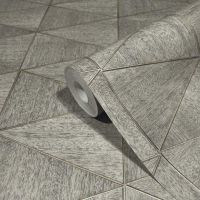 Обои Marburg Travertino Винил на флизелине (1,06*10,05) Серый, Геометрия/Ромб/Под дерево арт-33055 — фото 6, Обои