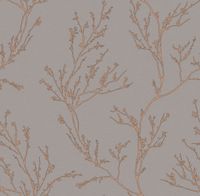 Обои Andrea Rossi Spectrum Pro Винил на флизелине (1,06*10) Серый/Коричневый/Бронзовый, Листья/Рогожка арт-54386-4 — фото 1, Обои для стен