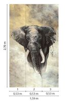 Панно Marburg Okan Винил на флизелине (1,59*2,7) Белый/Серый/Коричневый/Желтый, Животные/Штукатурка арт-33098 — фото 3, Обои