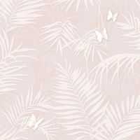 Обои Andrea Rossi Stromboli Винил на флизелине (1,06*10) Бежевый/Розовый, Листья/Бабочки арт-54348-2 — фото 1, Обои для стен