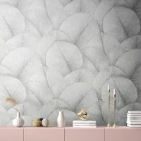 Обои Marburg Kumano Винил на флизелине (1,06*10,05) Белый/Серый, Листья арт-34559 — фото 2, Обои